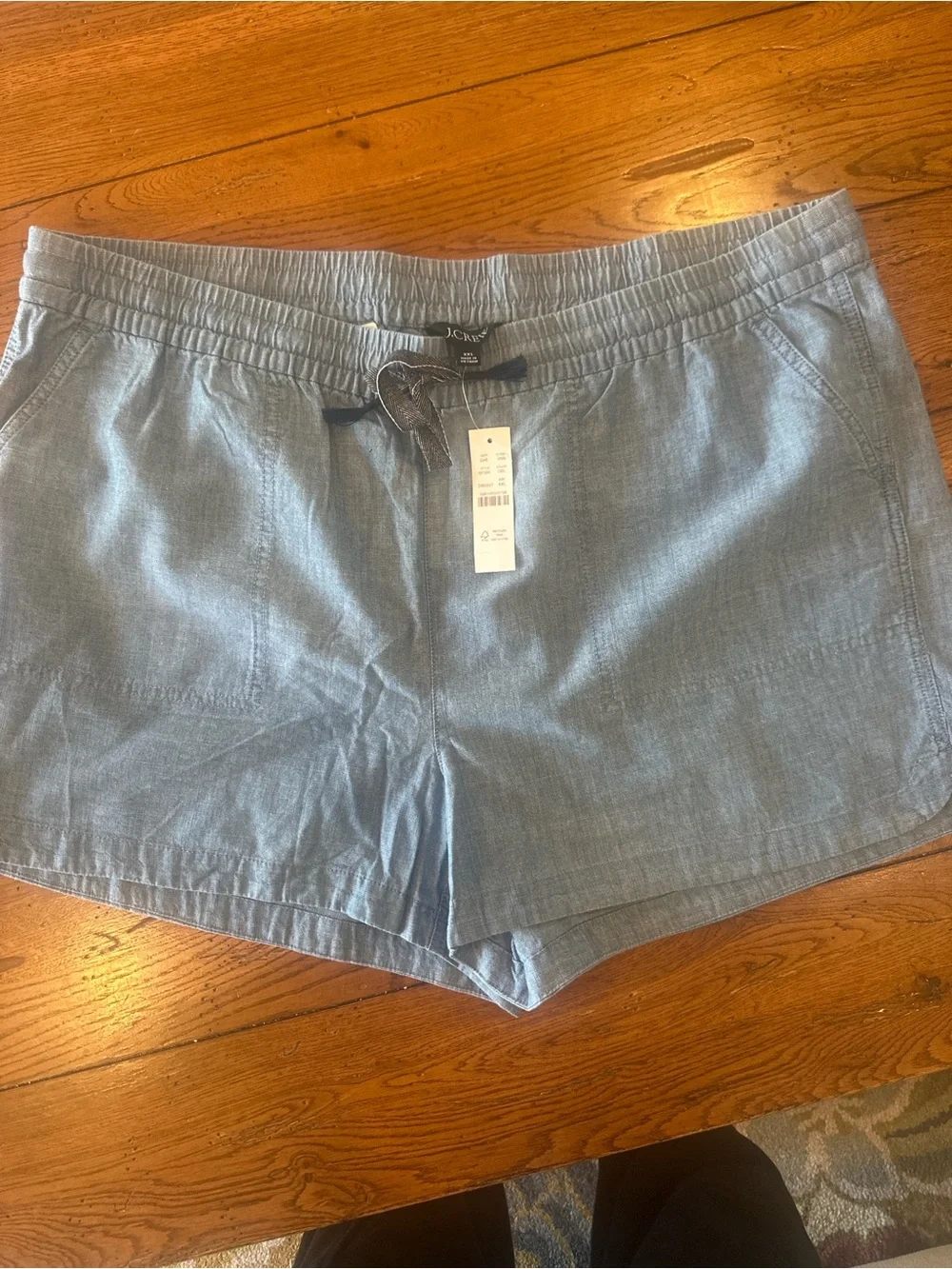 J.Crew Seaside Chambray Drawstring/ Pull-on Women’s XXL Blue Shirts NEW
